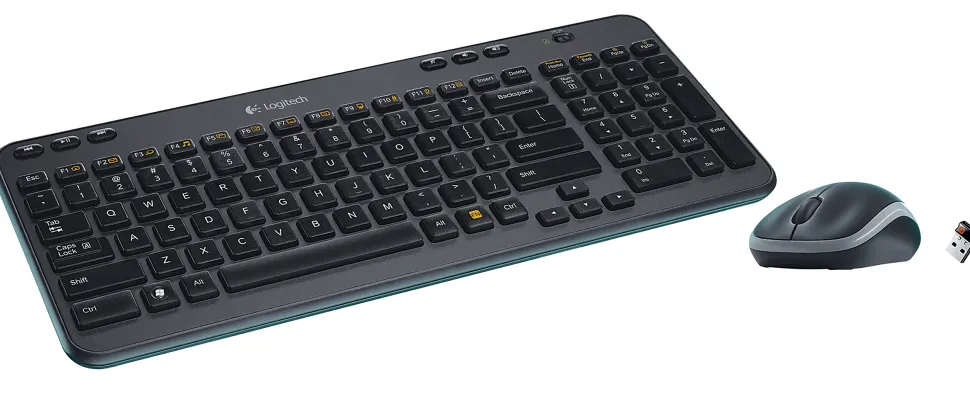 Logitech® MK360 Wireless Straight Full-Size Keyboard & Ambidextrous Optical Mouse, Black