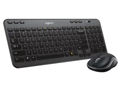Logitech® MK360 Wireless Straight Full-Size Keyboard & Ambidextrous Optical Mouse, Black