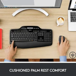 Logitech® MK710 Wireless Straight Full Size Keyboard & Right-Handed Optical Mouse, Black