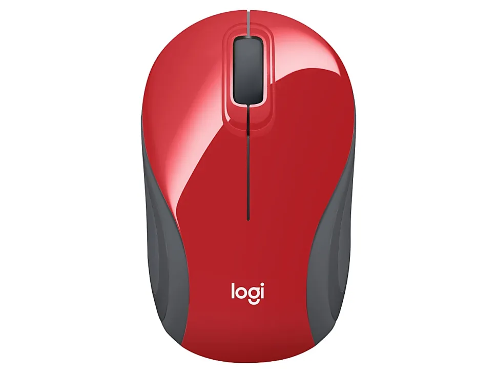 Logitech® M187 Mini Wireless Optical Mouse, Red, 910-002727