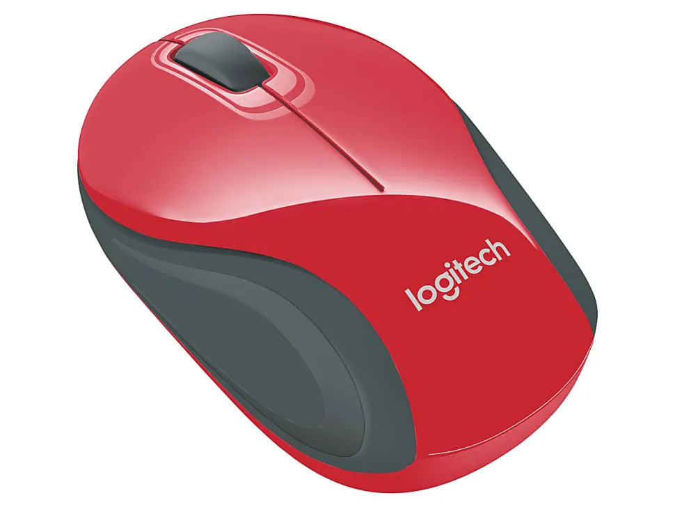 Logitech® M187 Mini Wireless Optical Mouse, Red, 910-002727