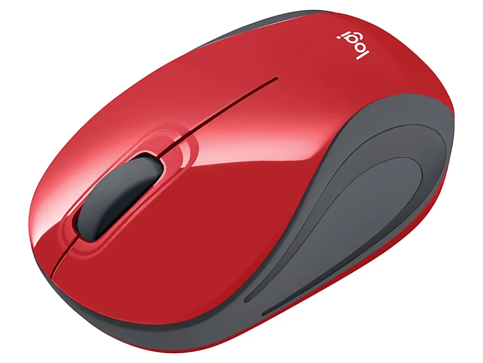 Logitech® M187 Mini Wireless Optical Mouse, Red, 910-002727
