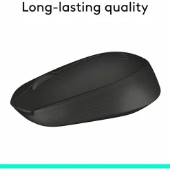 Logitech M170 Mouse - Optical - Wireless - Radio Frequency - Black - USB - Scroll Wheel - 2 Button(s) - Symmetrical