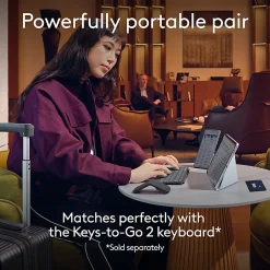 Logitech Mobi Fold Ultra-Portable Travel Mouse, For Windows PC, Mac, Chromebook, Android, iPad, Graphite, 910007601