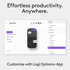 Logitech Mobi Fold Ultra-Portable Travel Mouse, For Windows PC, Mac, Chromebook, Android, iPad, Graphite, 910007601