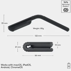 Logitech Mobi Fold Ultra-Portable Travel Mouse, For Windows PC, Mac, Chromebook, Android, iPad, Graphite, 910007601