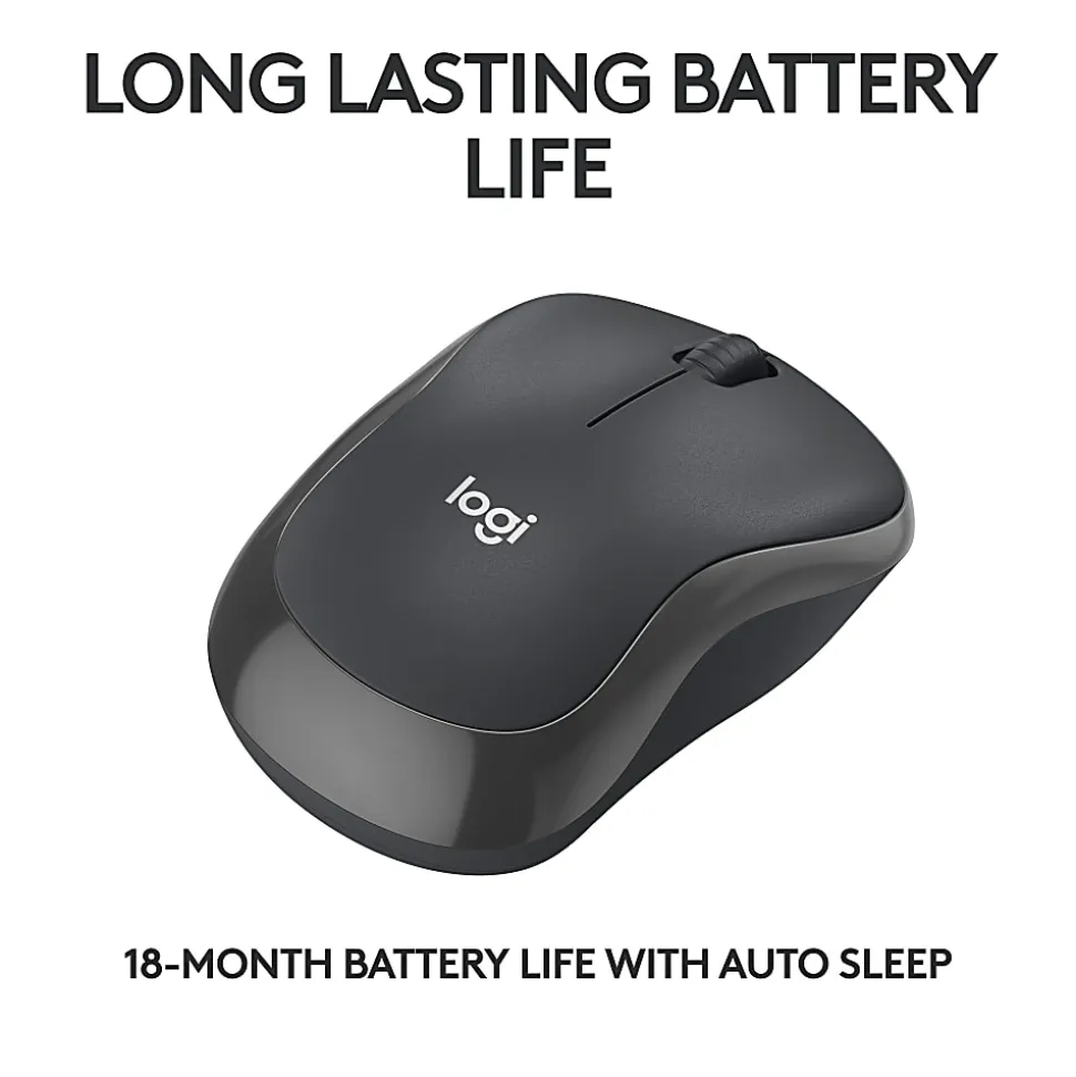 Logitech® M240 Silent Bluetooth® Wireless Mouse, 48% Recycled, Graphite, 910-007113
