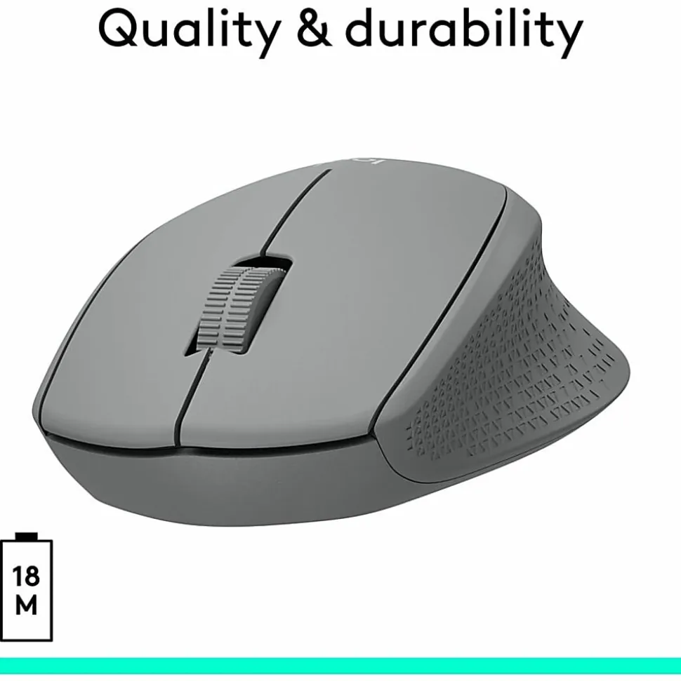 Logitech® M330 Silent Plus Wireless Mouse, Silver