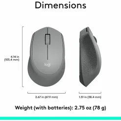 Logitech® M330 Silent Plus Wireless Mouse, Silver