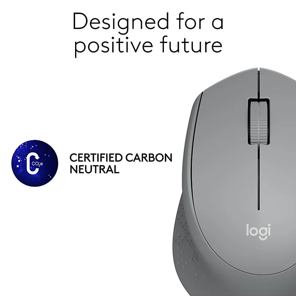 Logitech® M330 Silent Plus Wireless Mouse, Silver