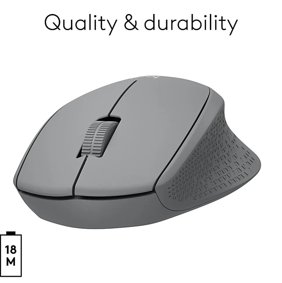 Logitech® M330 Silent Plus Wireless Mouse, Silver
