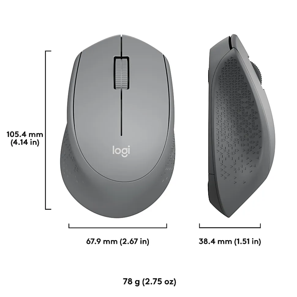Logitech® M330 Silent Plus Wireless Mouse, Silver