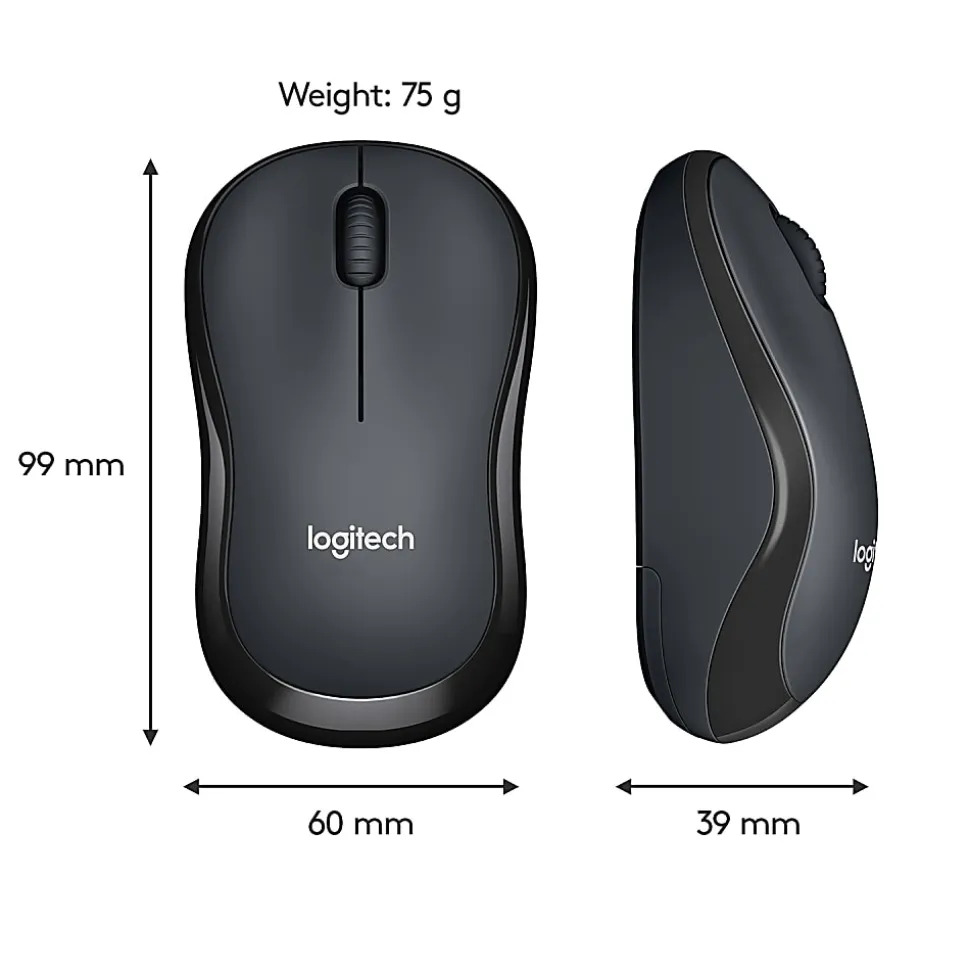 Logitech® M220 Silent Wireless Mouse, Graphite, 910-006127