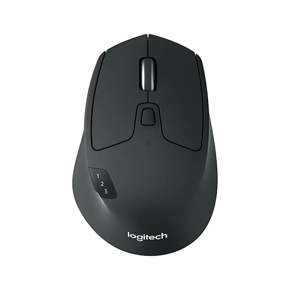 Logitech® M720 Triathlon Multi-Device Wireless Mouse, Black/Gray, 910-004790
