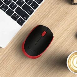 Logitech M170 Wireless Compact Mouse (Red) - Optical - Wireless - Radio Frequency - 2.40 GHz - Red - USB - 910004941