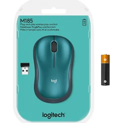 Logitech® M185 Wireless Mouse, Blue, 910-003636