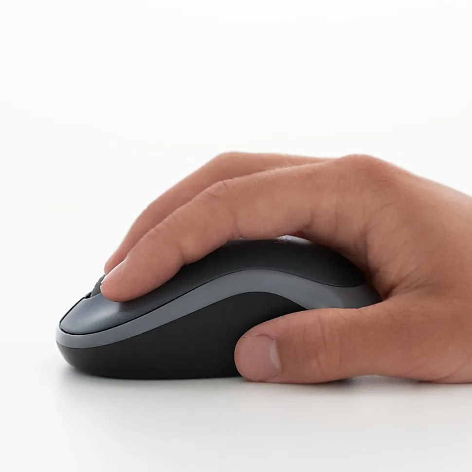 Logitech M185 Wireless Mouse - Optical - Wireless - Radio Frequency - 2.40 GHz - Gray - USB - 1000 dpi - Scroll Wheel - 3 Button(s) - Symmetrical