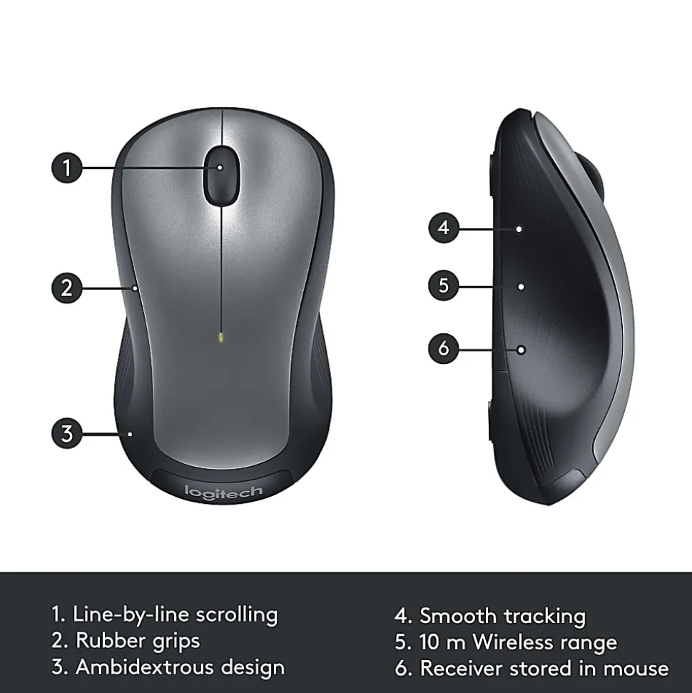 Logitech® M310 Wireless Optical Mouse, Silver