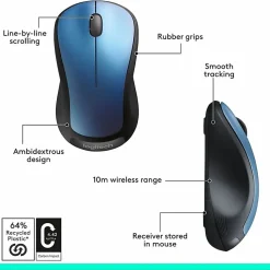 Logitech® M310 Wireless Optical Mouse, Peacock Blue