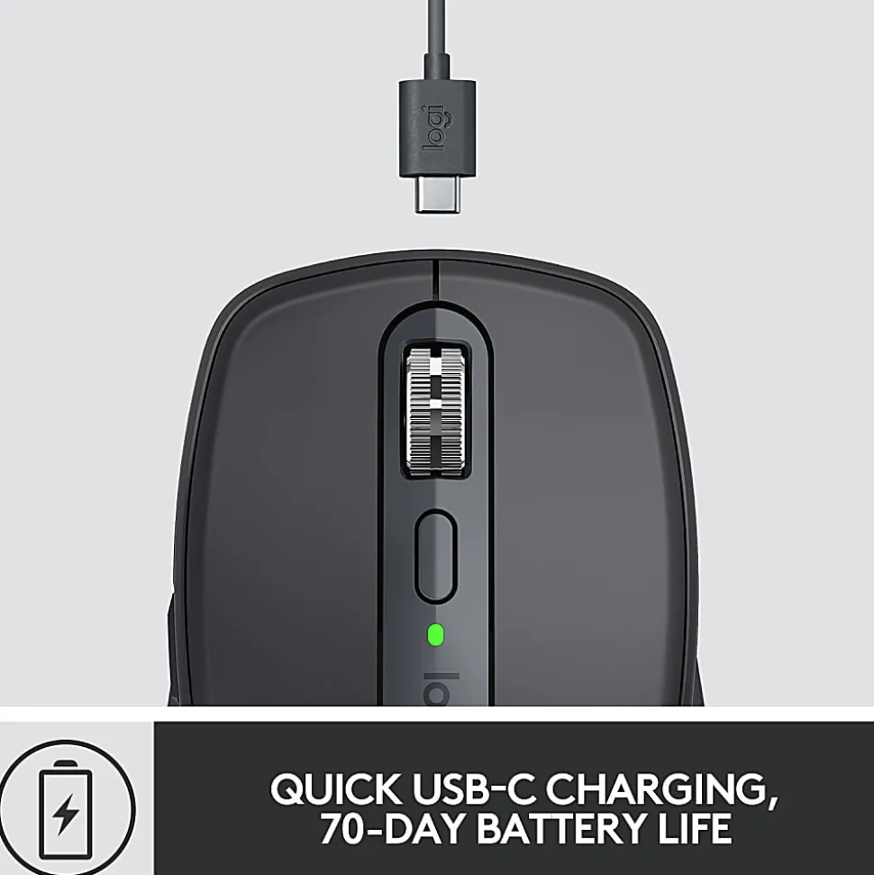 Logitech MX Anywhere 3 Compact Performance Mouse, Wireless, Comfort, Fast Scrolling, Any Surface, Portable, 4000DPI, Customizable Buttons, US