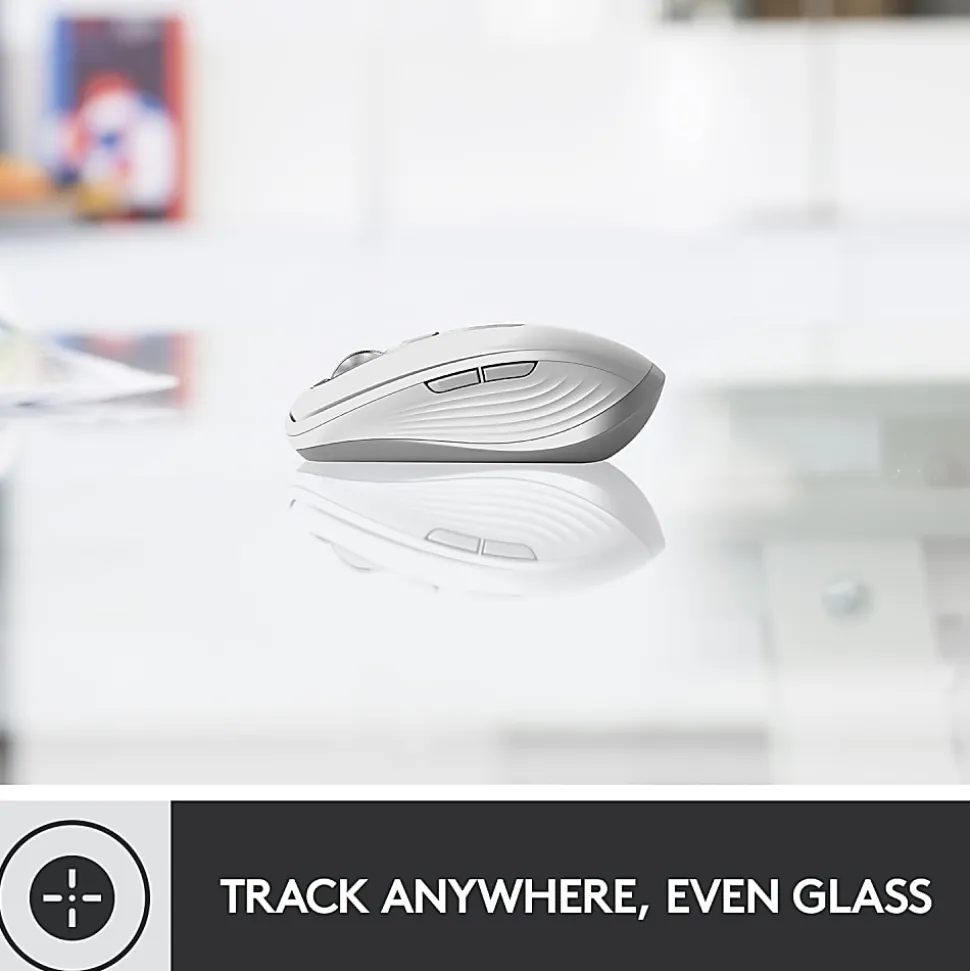 Logitech MX Anywhere 3 Compact Performance Wireless Mouse with Customizable Buttons, Pale Gray