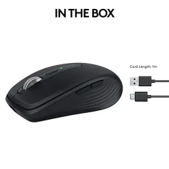Logitech® MX Anywhere 3S Compact Wireless Mouse, 78% Recycled, Black, 910-006928