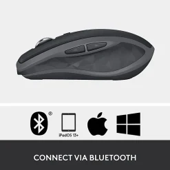 Logitech MX Anywhere 2S Mouse - Darkfield - Wireless - 33 ft - Bluetooth/Radio Frequency - Rechargeable - 910007232