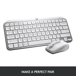 Logitech® MX Keys Mini Minimalist Wireless Illuminated Keyboard, Pale Gray
