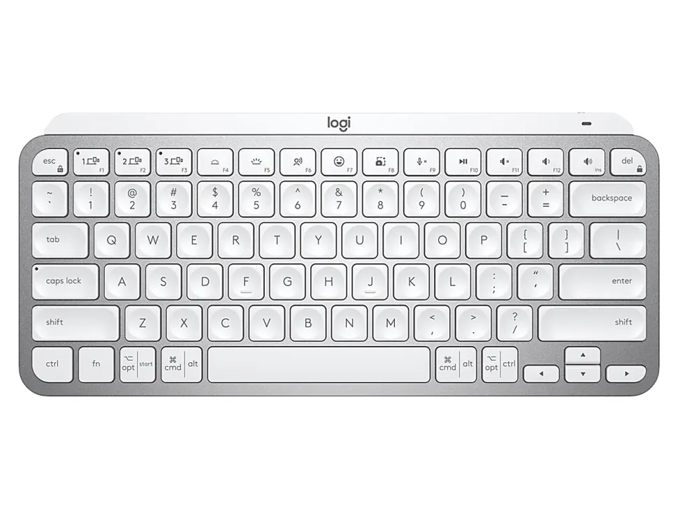 Logitech® MX Keys Mini Minimalist Wireless Illuminated Keyboard, Pale Gray