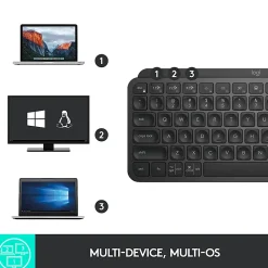 Logitech® MX Keys Mini Minimalist Wireless Illuminated Keyboard, Compact, Bluetooth, Backlit, USB-C, Black
