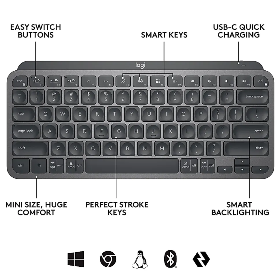 Logitech MX Keys Mini Wireless Illuminated Keyboard - 920010594