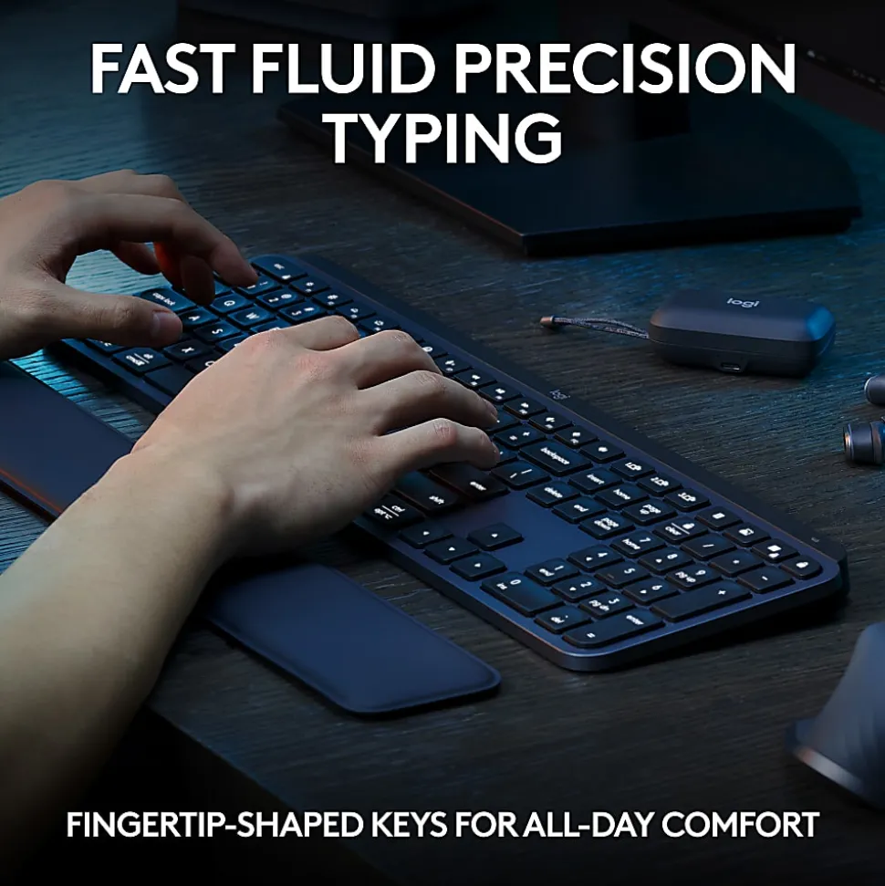 Logitech® MX Keys S Wireless Keyboard, Full Size, Black, 920-011406