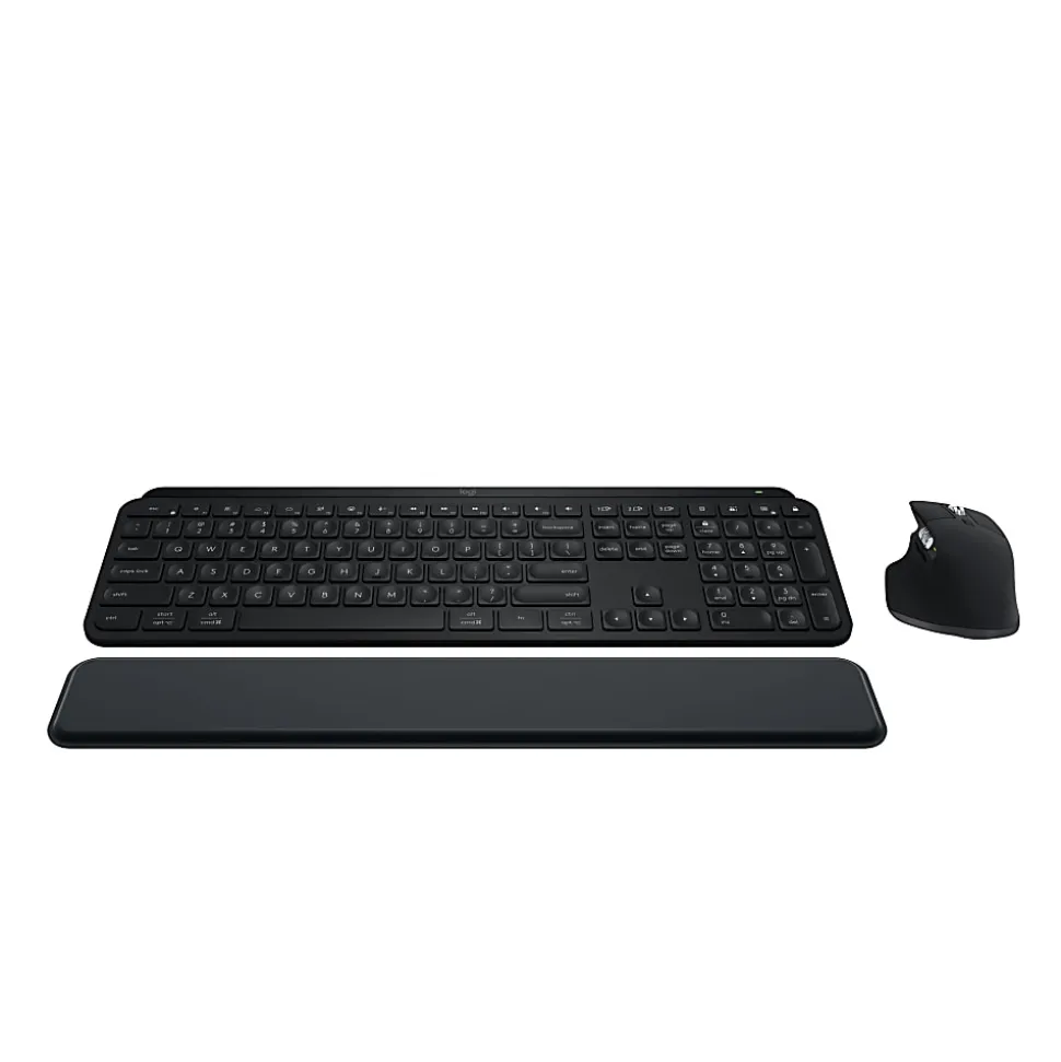 Logitech® MX Keys S Wireless Keyboard And Mouse Combo With Palm Rest, Full Size, 22% Recycled, Black, 920-012274