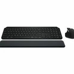 Logitech® MX Keys S Wireless Keyboard And Mouse Combo With Palm Rest, Full Size, 22% Recycled, Black, 920-012274