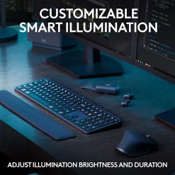 Logitech® MX Keys S Wireless Keyboard And Mouse Combo With Palm Rest, Full Size, 22% Recycled, Black, 920-012274
