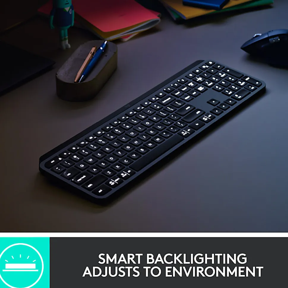 Logitech® MX Keys Wireless Illuminated Keyboard, Black, 920-009295