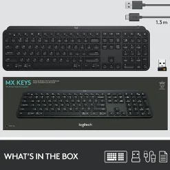 Logitech® MX Keys Wireless Illuminated Keyboard, Black, 920-009295