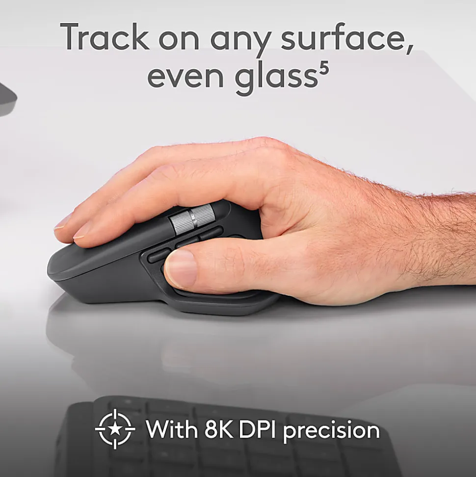 Logitech MX Master 4 Ergonomic Wireless Mouse with Advanced Performance Haptic Feedback, Bluetooth, Black, 910007560