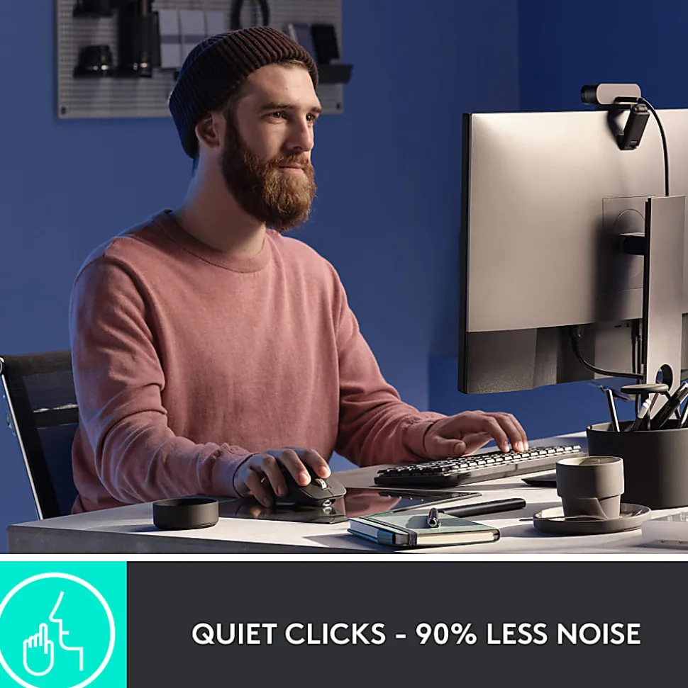Logitech MX Master 3S - Wireless Performance Mouse with Ultra-fast Scrolling - Pale Gray - Ergo - 8K DPI - Track on Glass - Quiet Clicks