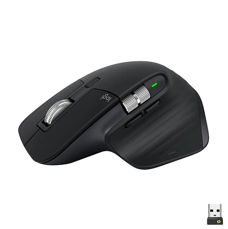Logitech MX Master 3S - Wireless Performance Mouse with Ultra-fast Scrolling - Black - Ergo - 8K DPI - Track on Glass - Quiet Clicks