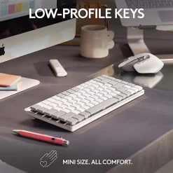 Logitech MX Mechanical Mini for Mac Wireless Illuminated Keyboard, Low-Profile Switches, Tactile Quiet Keys, Pale Gray - 920010553