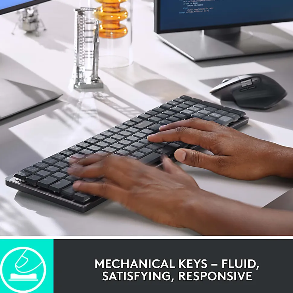 Logitech® MX Mechanical Wireless Illuminated Performance Keyboard, Graphite, 920-010547