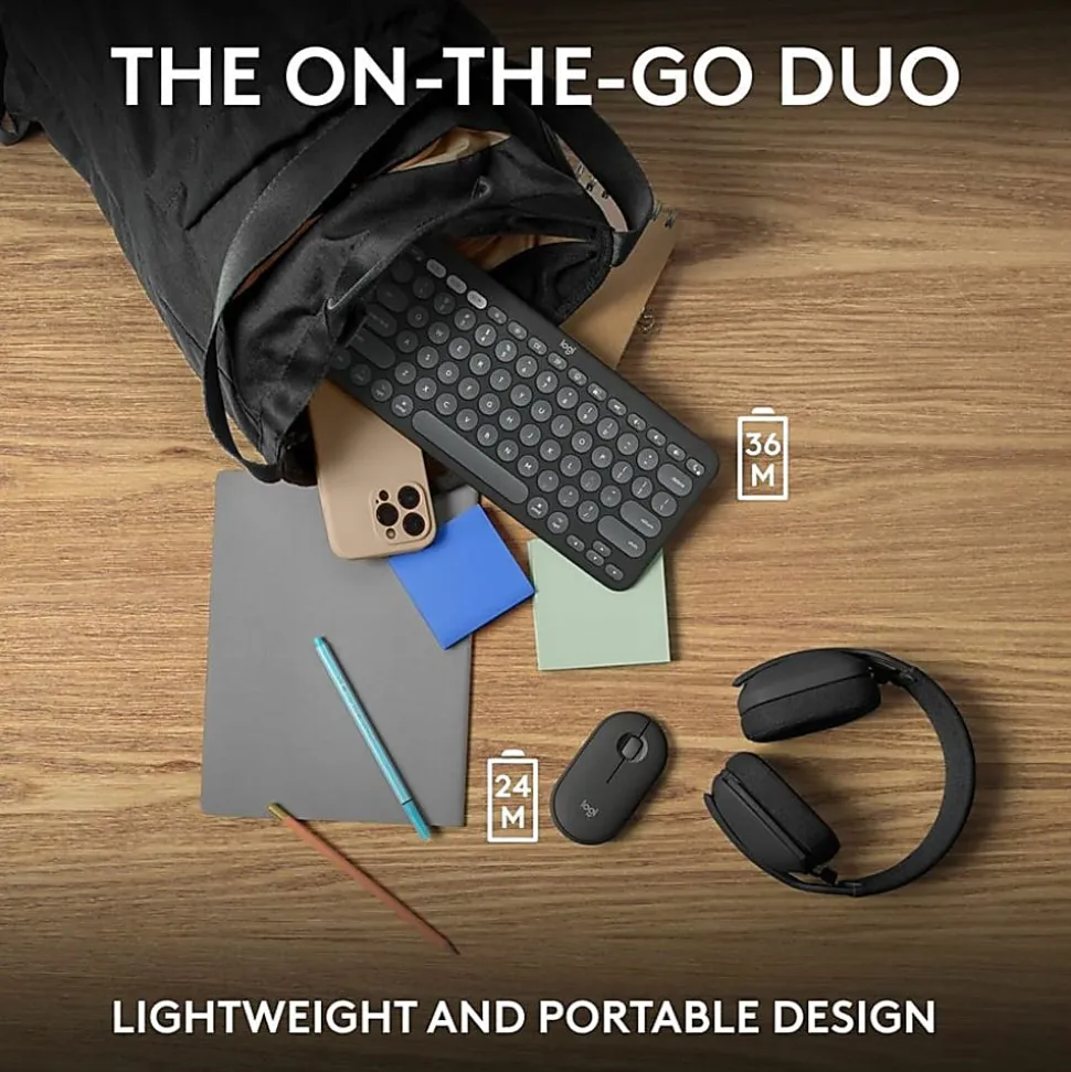 Logitech Pebble 2 Combo for Mac Wireless Keyboard And Mouse, Tonal Graphite