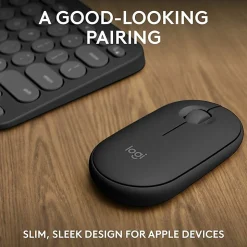 Logitech Pebble 2 Combo for Mac Wireless Keyboard And Mouse, Tonal Graphite