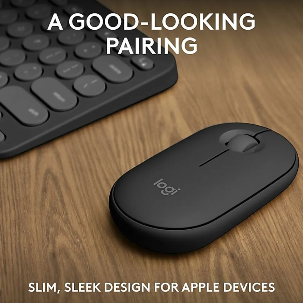 Logitech Pebble 2 Combo for Mac Wireless Keyboard And Mouse, Tonal Graphite