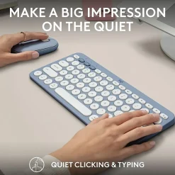 Logitech Pebble 2 Combo for Mac Wireless Keyboard and Mouse, Tonal Blue