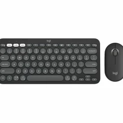 Logitech Pebble 2 Combo, Wireless Keyboard and Mouse, Quiet and Portable, Customizable, Logi Bolt, Tonal Graphite - 920012061