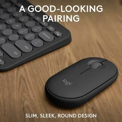 Logitech Pebble 2 Combo, Wireless Keyboard and Mouse, Quiet and Portable, Customizable, Logi Bolt, Tonal Graphite - 920012061