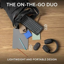 Logitech Pebble 2 Combo, Wireless Keyboard and Mouse, Quiet and Portable, Customizable, Logi Bolt, Tonal Graphite - 920012061