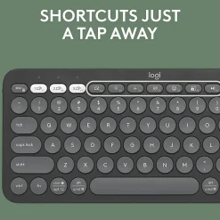 Logitech Pebble 2 Combo, Wireless Keyboard and Mouse, Quiet and Portable, Customizable, Logi Bolt, Tonal Graphite - 920012061